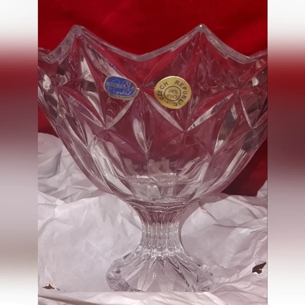 DONNA BOHEMIA CRYSTAL PRIMa  collection footed BOWL 23 cm